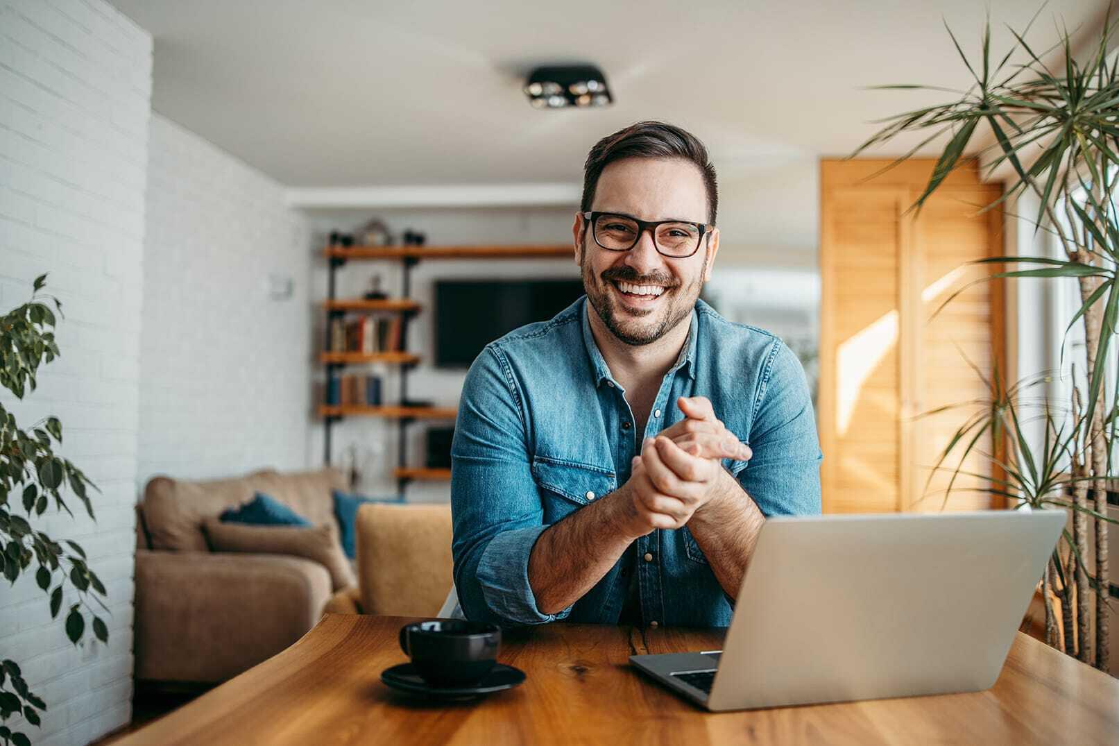man working on computer